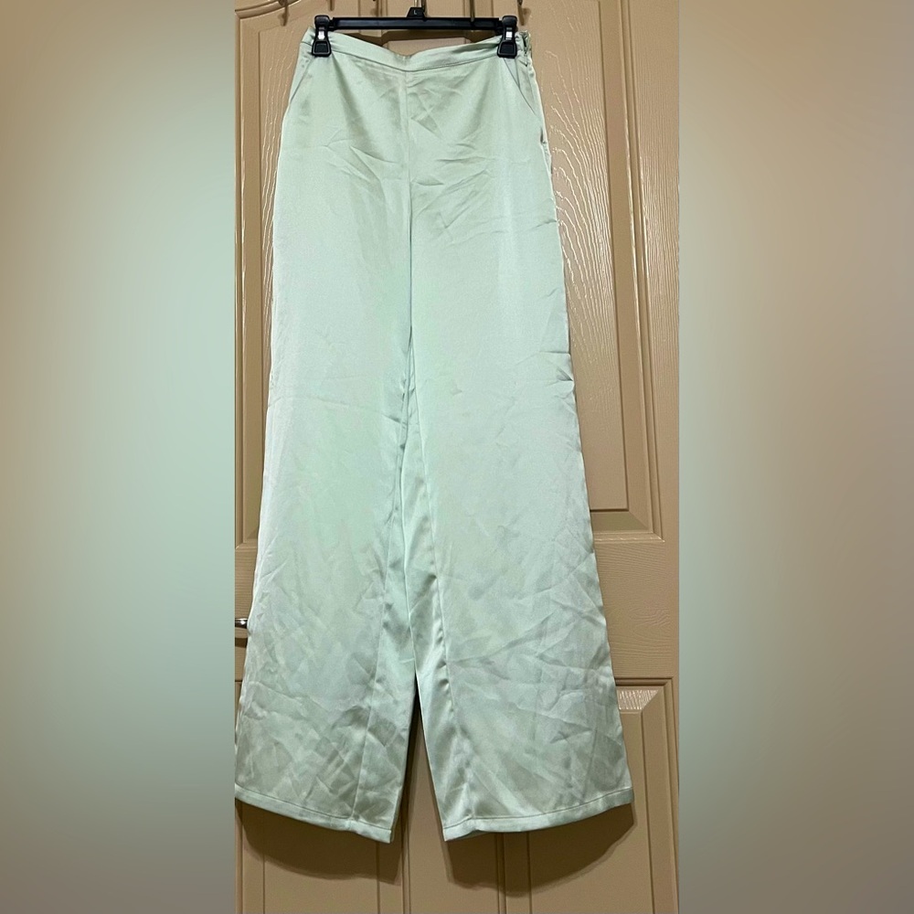 Wide leg satin pants